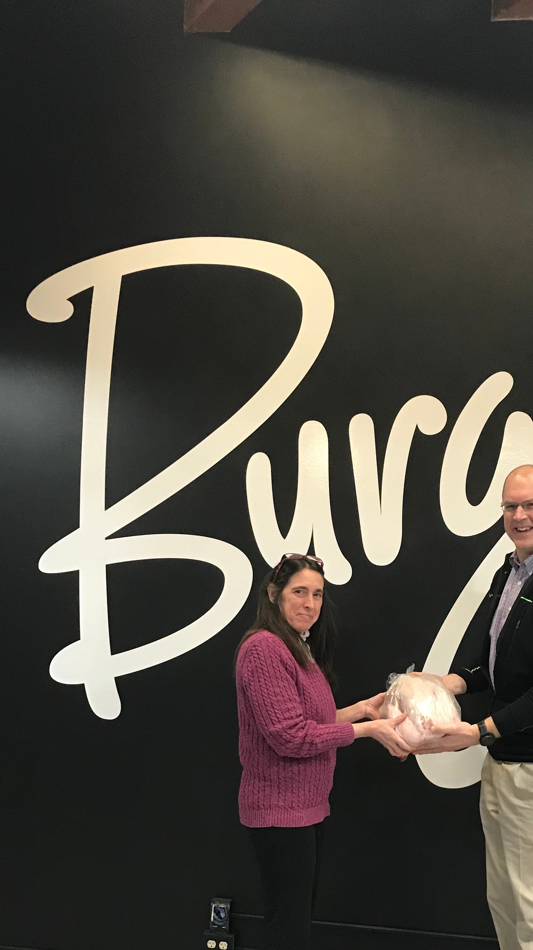 Passing out the Turkeys