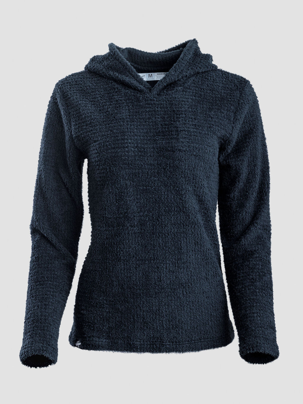 A dark navy blue Alpha 120 Hoodie, displayed on a neutral light gray background.