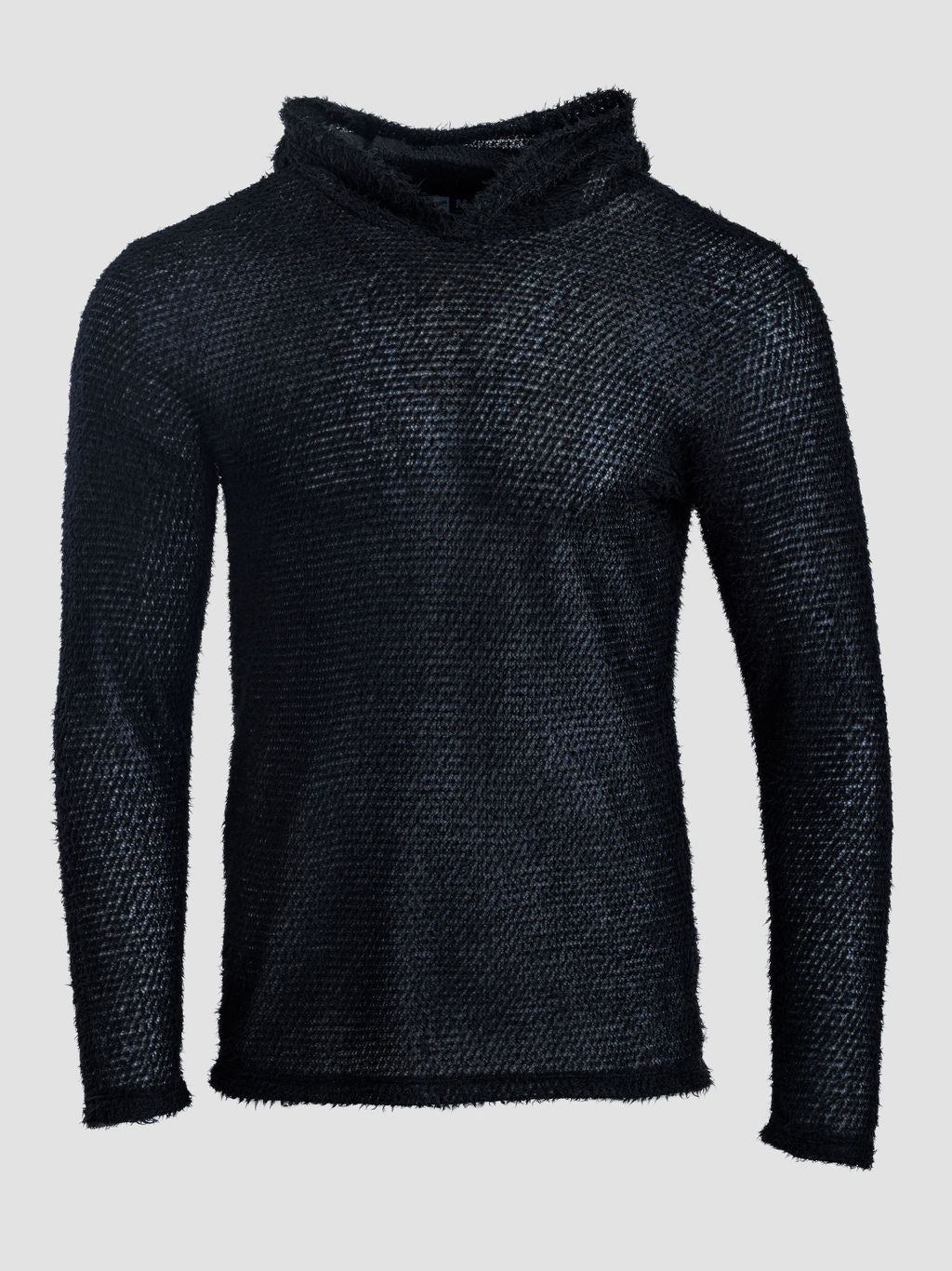 A dark navy blue Alpha 60 hoodie, shown on a light gray background.