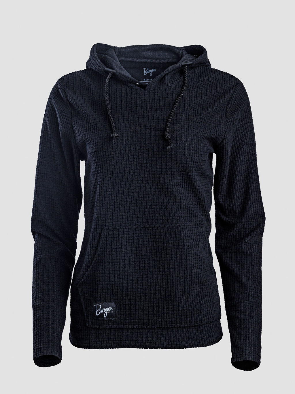 A dark navy blue Highlander Hoodie with a drawstring hood and kangaroo pocket, shown on a light gray background.