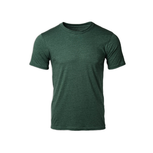 Front of Unisex Granite State T-Shirt in Pine Green. Logo not shown in this image but placement will be the same as the Gray and Heather Blue Shirts.