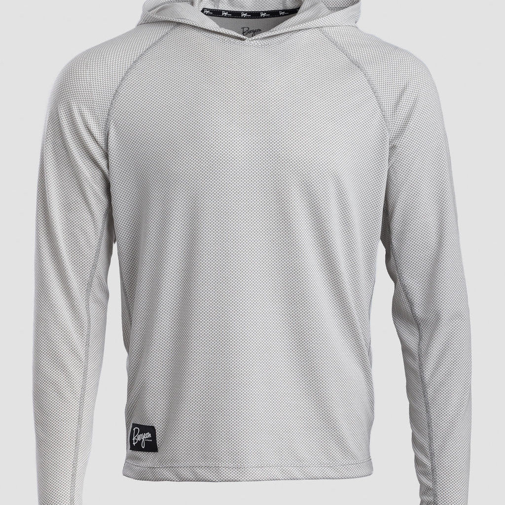 A light gray long-sleeve Sunseeker Hoodie shown on a neutral light gray background.