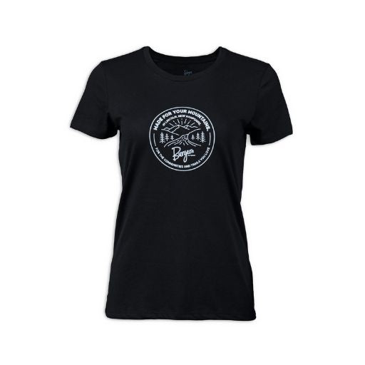 Women's Made by the Mountains Black T-Shirt.