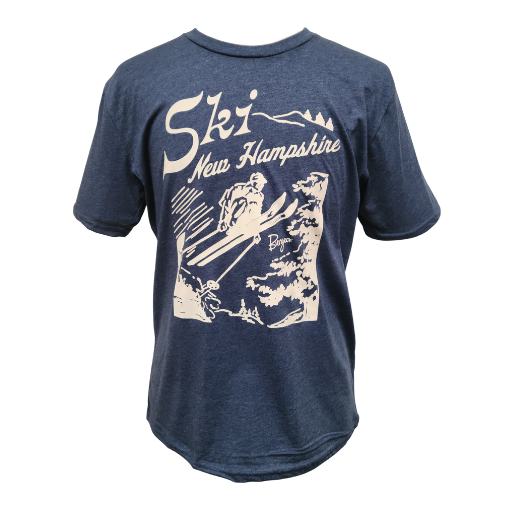 Unisex Ski NH Backcountry T-Shirt in Heather Blue.