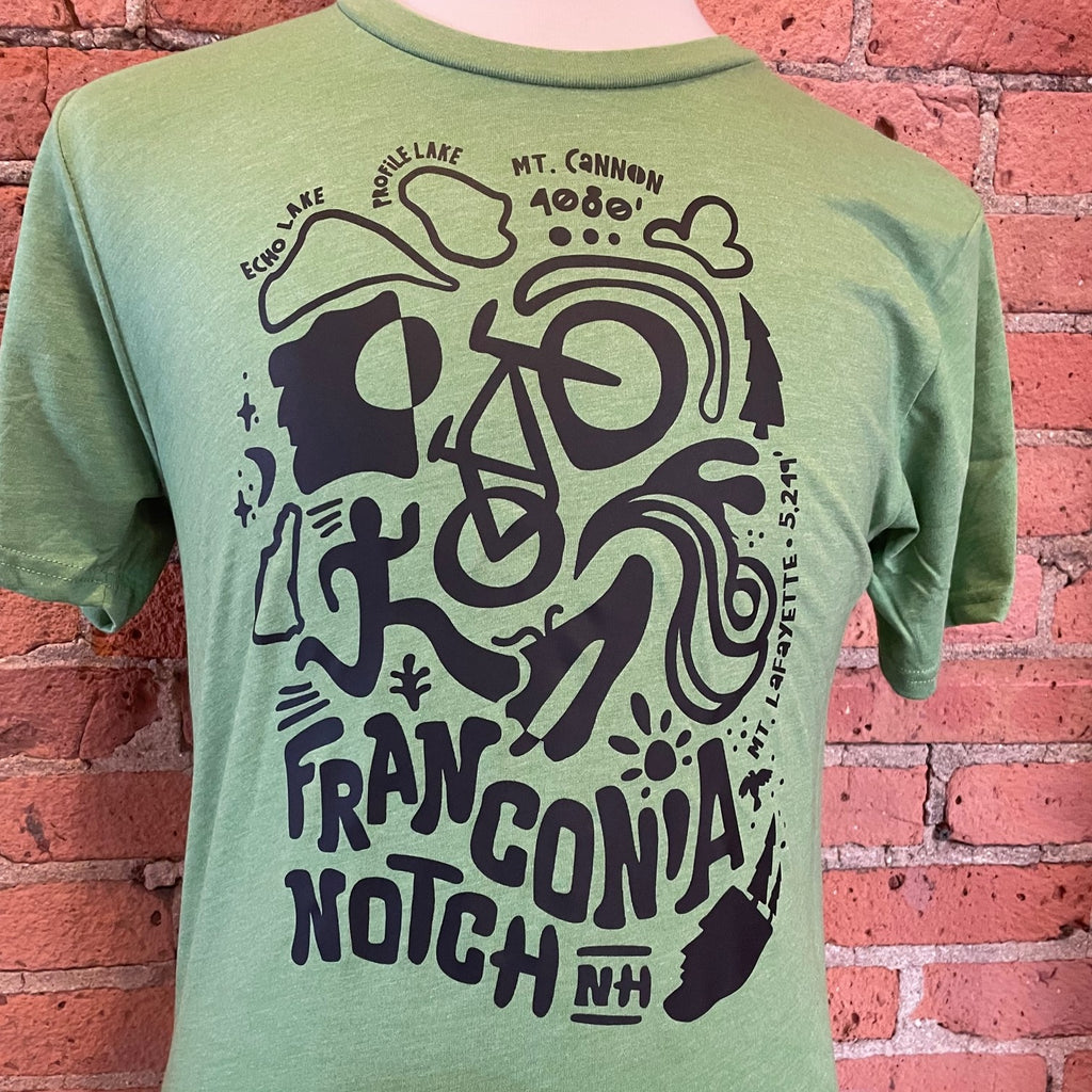 Unisex Franconia Notch T-Shirt in Green.