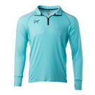 Men's Flume Quarter-Zip Baselayer in Aruba Blue.