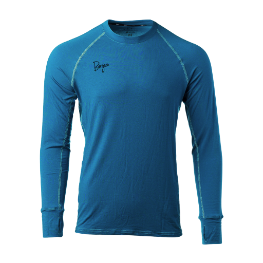 Men's Flume Crewneck Baselayer in Crystal Teal.