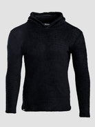 A black Alpha 120 hoodie, shown on a light gray background.