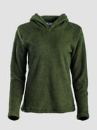 An olive green Alpha 120 Hoodie  displayed on a ghost mannequin against a light gray background.