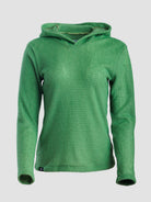 A bright green Alpha 90 hoodie, shown against a light gray background.