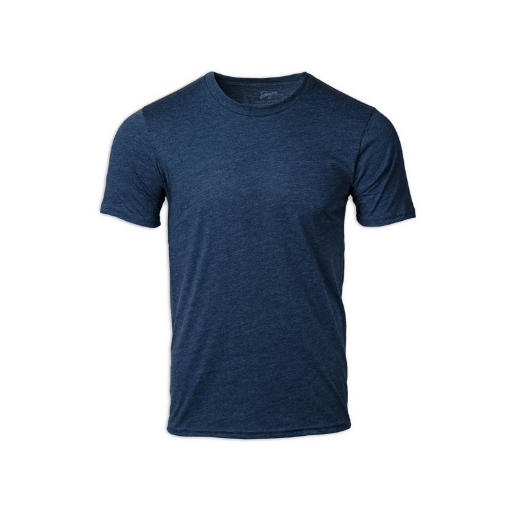 Unisex Ski NH Powder Day T-Shirt in Heather Blue. Logo will appear in same location as it does on the Black shirt.