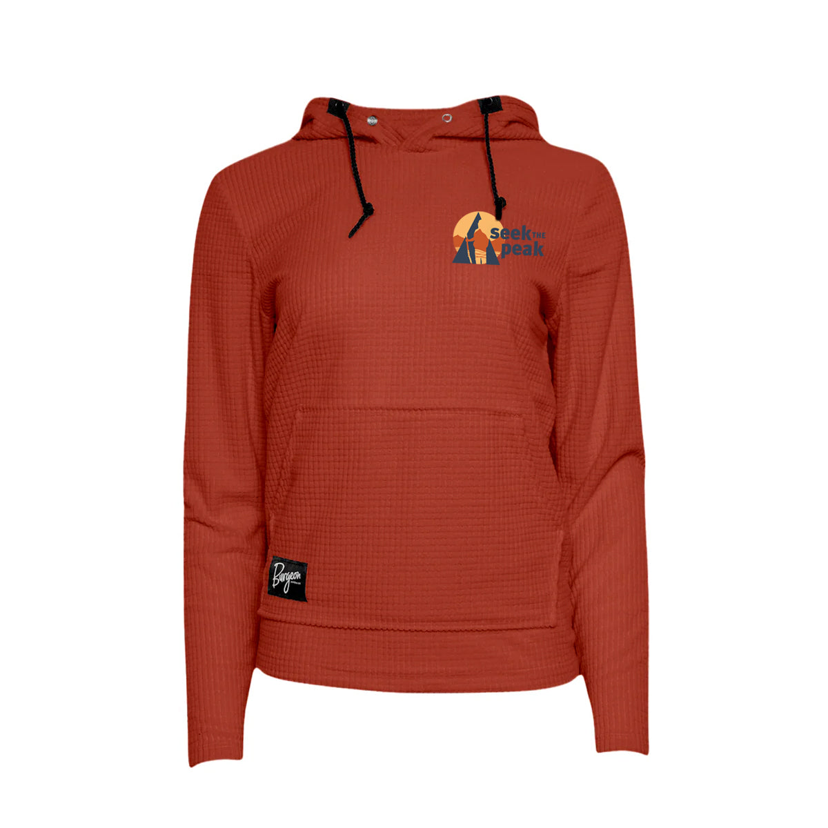 Seek the Peak Hoodie in Red Fox with logo - Women's