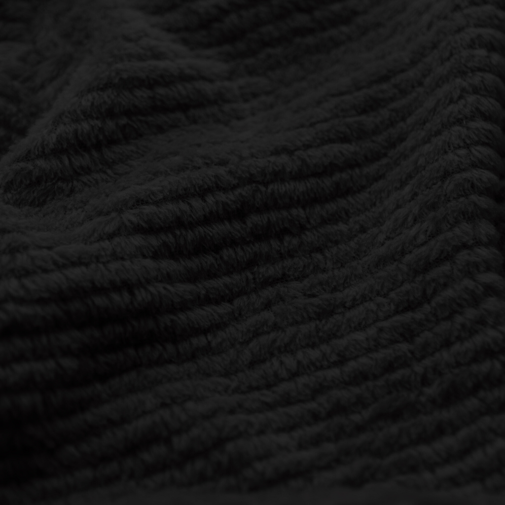 Closeup of Women's Hearthside Cowl Neck Fleece in Black.