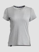 A light gray short-sleeve athletic mesh t-shirt with a crew neck, shown on a neutral light gray background.