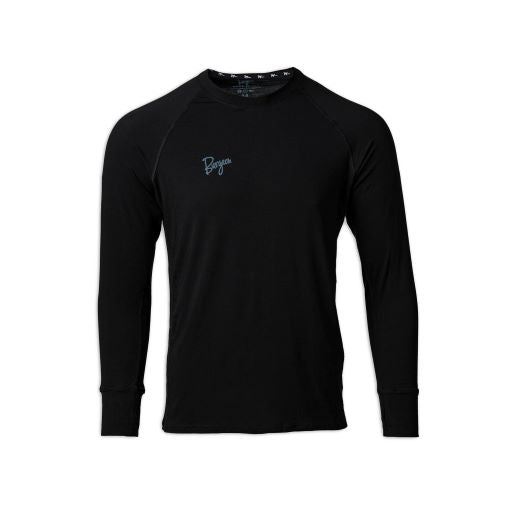 Men's Flume Crewneck Baselayer in Black.