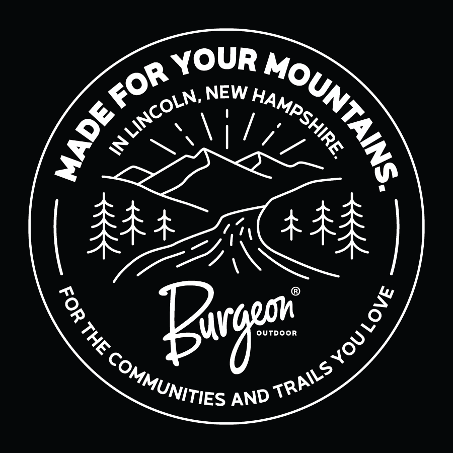 3 in. by 3 in. Circle Sticker of our Made For Your Mountains Logo.