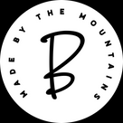 White Made by the Mountains Sticker. 3 in x 3 circle sticker. 